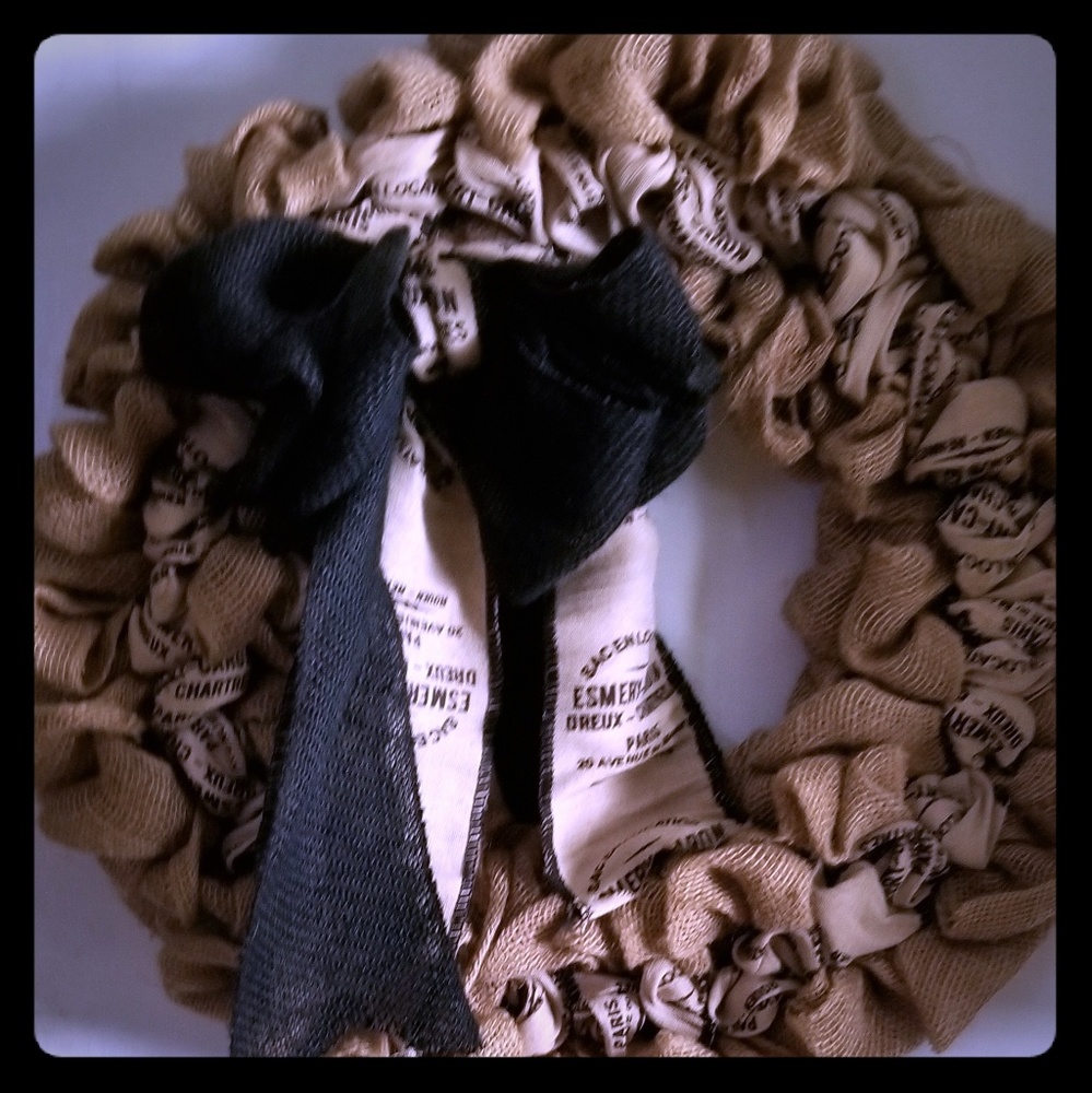 Burlap Wreath Parisian style